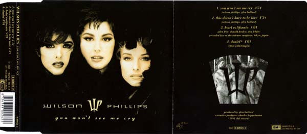 Wilson Phillips : You Won't See Me Cry (CD, Maxi)