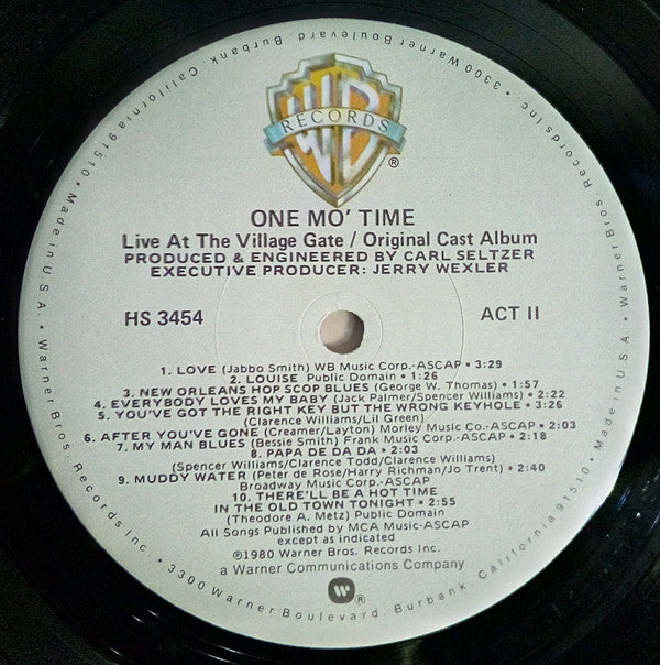 New Orleans Blue Serenaders : One Mo' Time (Original Cast Album) (LP, Album, Win)