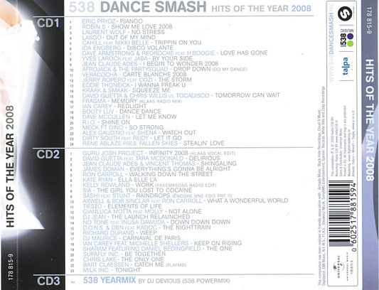 Various : 538 Dance Smash - Hits Of The Year 2008 (2xCD, Comp + CD, Mixed)