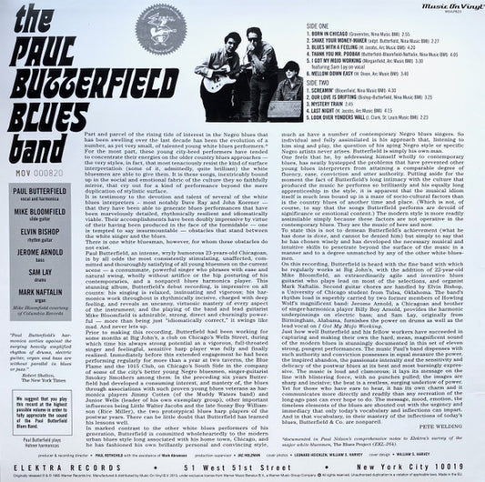 The Paul Butterfield Blues Band : The Paul Butterfield Blues Band (LP, Album, Ltd, Num, RE, Ora)