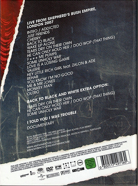 Amy Winehouse : I Told You I Was Trouble - Live In London (DVD-V, Multichannel, PAL)