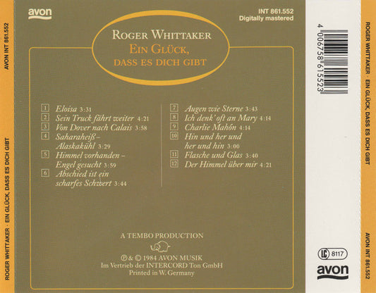 Roger Whittaker : Ein Glück, Daß Es Dich Gibt (CD, Album)