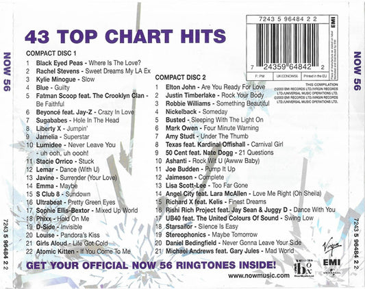 Various : Now That's What I Call Music! 56 (2xCD, Album, Comp)