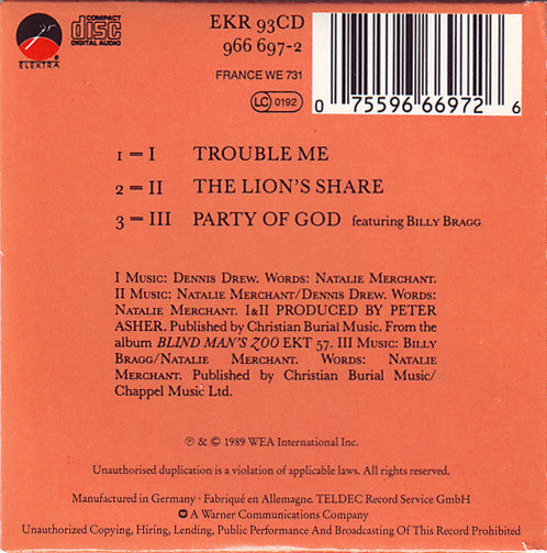 10,000 Maniacs : Trouble Me (CD, Mini, Single)