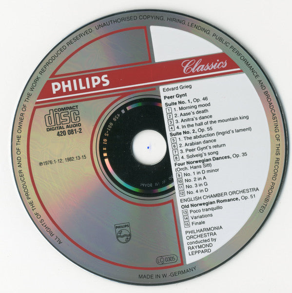 Edvard Grieg, English Chamber Orchestra, Raymond Leppard, Philharmonia Orchestra : Peer Gynt (CD, Album)