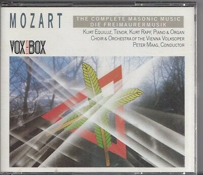 Wolfgang Amadeus Mozart - Kurt Equiluz, Kurt Rapf, Wiener Volksopernorchester, Chor Der Wiener Volksoper, Peter Maag : The Complete Masonic Music - Die Freimaurermusik (2xCD, Album)