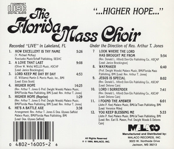 Florida Mass Choir : Higher Hope (CD)