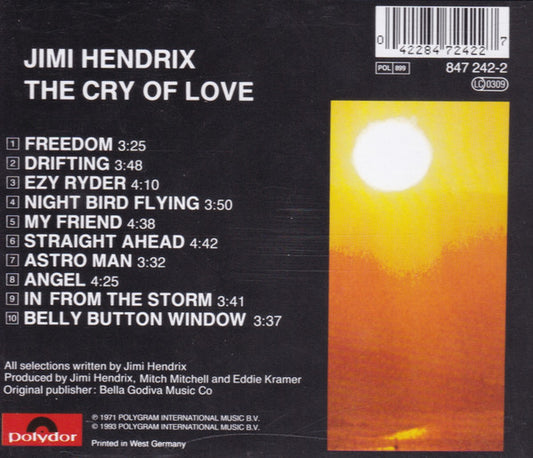 Jimi Hendrix : The Cry Of Love (CD, Album, RE)