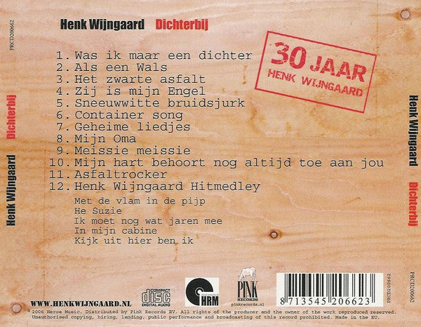 Henk Wijngaard : Dichterbij (CD, Album)