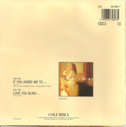 Céline Dion : If You Asked Me To (7", Single)
