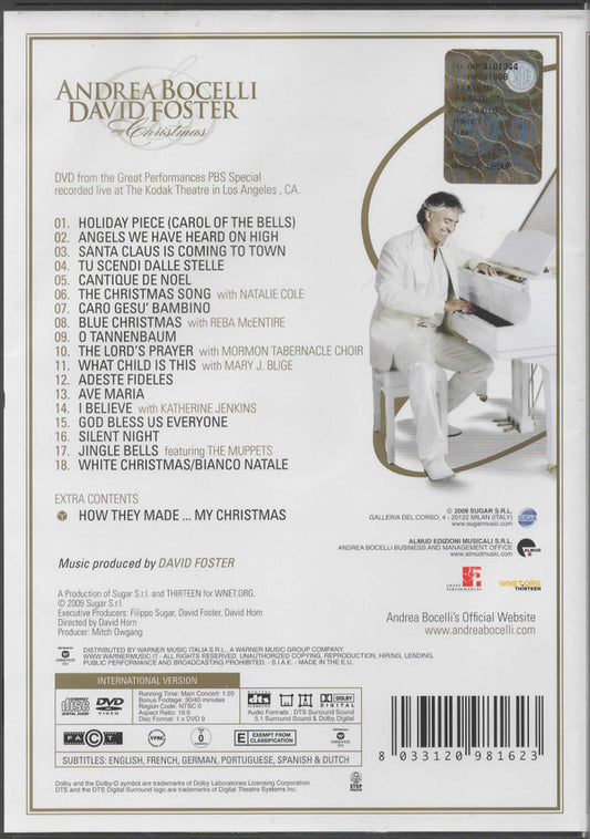 Andrea Bocelli, David Foster : My Christmas (DVD-V, Album, NTSC, Dol)