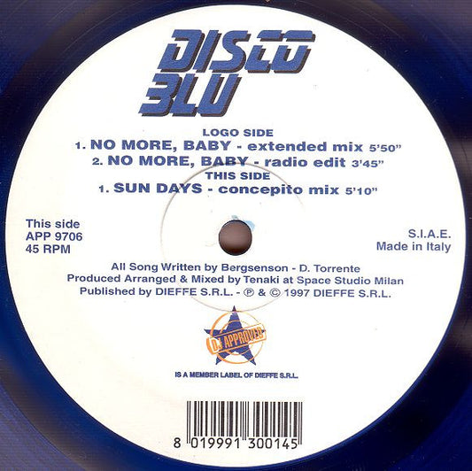 Disco Blu : No More, Baby (12", Blu)