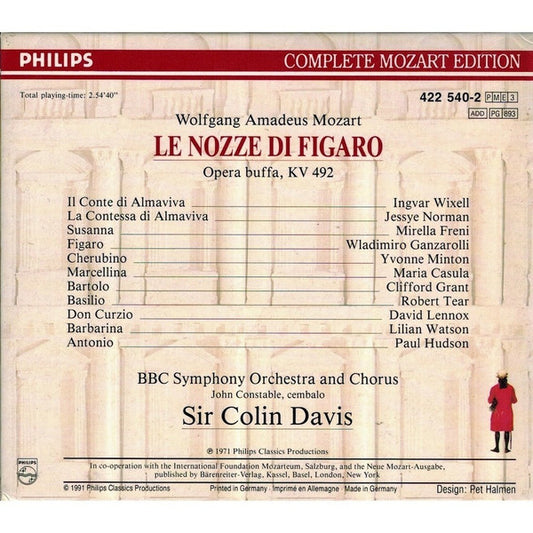 Wolfgang Amadeus Mozart : Le Nozze Di Figaro (3xCD, Album, RM + Box, RE, Sli)