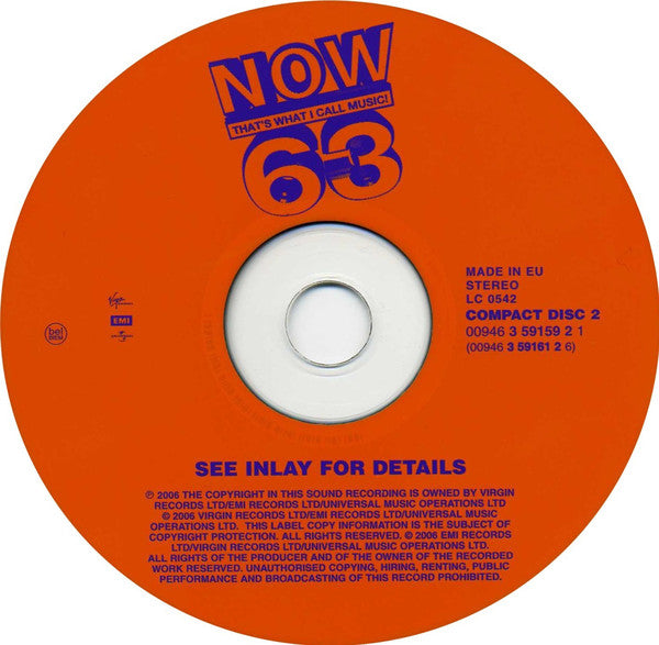 Various : Now That's What I Call Music! 63 (2xCD, Album, Comp)