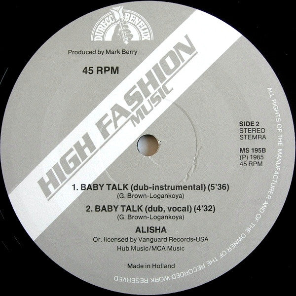 Alisha : Baby Talk (12")