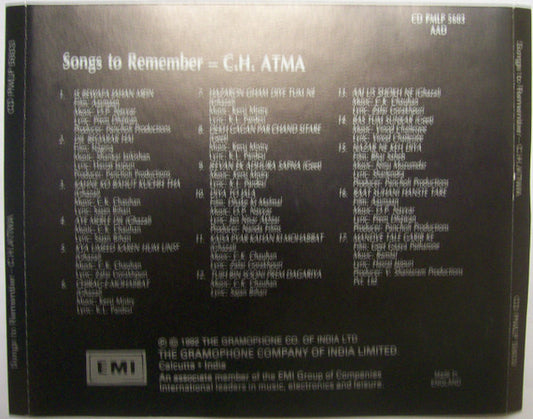 C.H. Atma : Songs To Remember (CD, Comp)