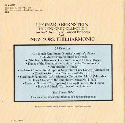 Leonard Bernstein : The Encore Collection, Vol. I (CD, Comp)