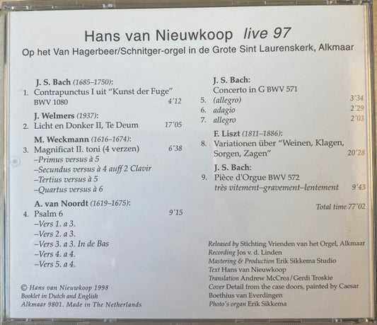 Hans Van Nieuwkoop : Live 97 (CD, Album)