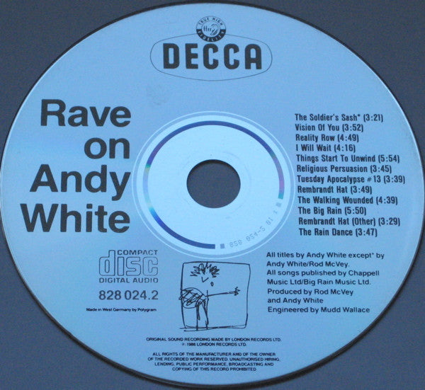 Andy White (4) : Rave On Andy White (CD, Album)