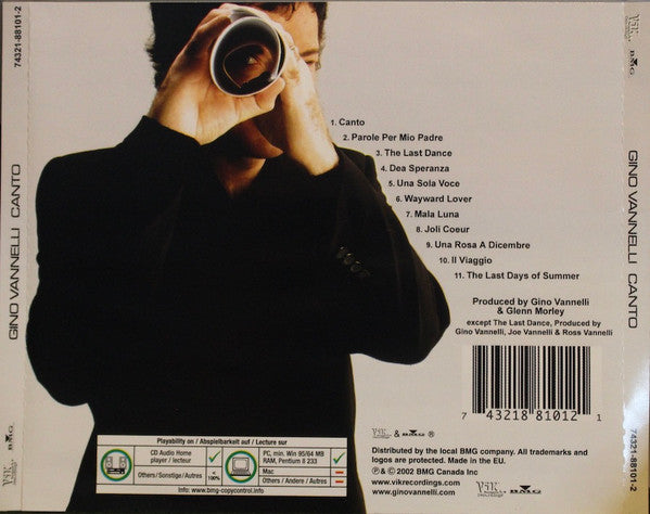 Gino Vannelli : Canto (CD, Album, Copy Prot.)