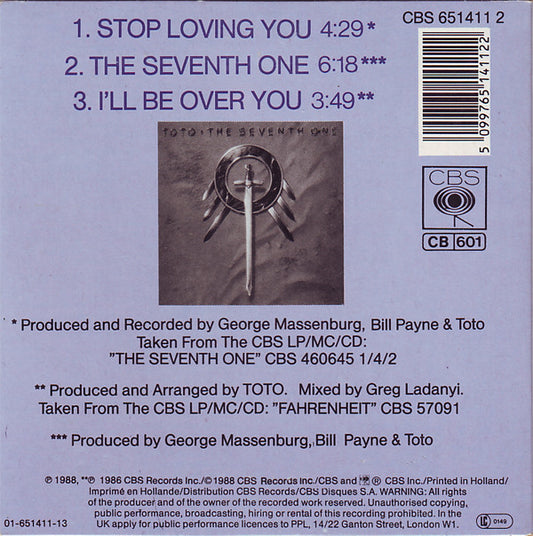 Toto : Stop Loving You (CD, Mini, Single)