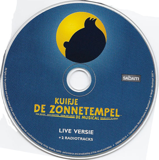 "Kuifje - De Zonnetempel - De Musical" Originele Cast : Kuifje - De Zonnetempel (De Musical) - Live Versie (CD)