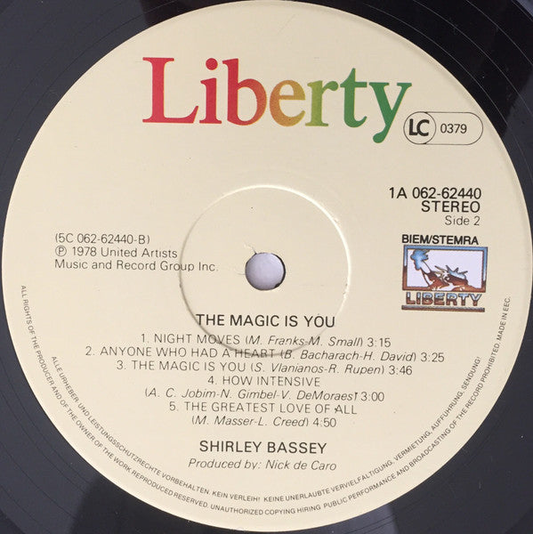 Shirley Bassey : The Magic Is You (LP, Album, RE)