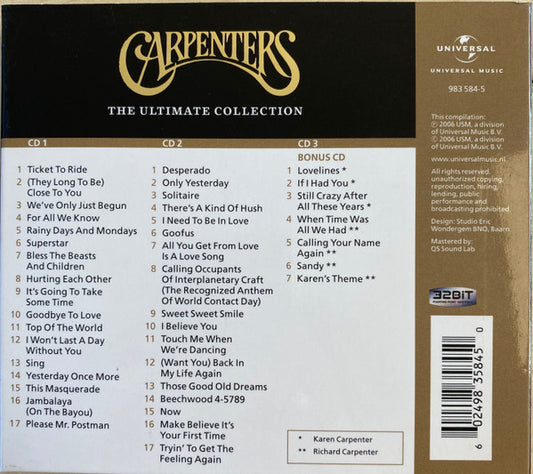 Carpenters : The Ultimate Collection (3xCD, Comp, Wit)