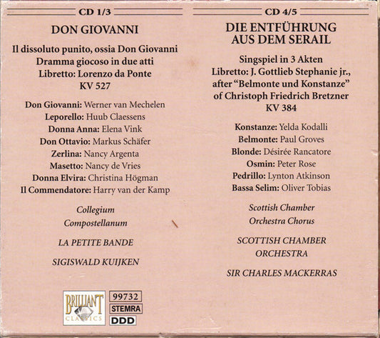 Wolfgang Amadeus Mozart : Operas: Don Giovanni / Die Entführung Aus Dem Serail (3xCD, Album + 2xCD, Album + Box)