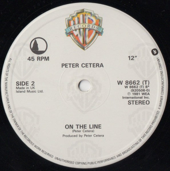 Peter Cetera : Glory Of Love (Extended Version) (Theme From The Karate Kid Part II) / On The Line (12", Single)