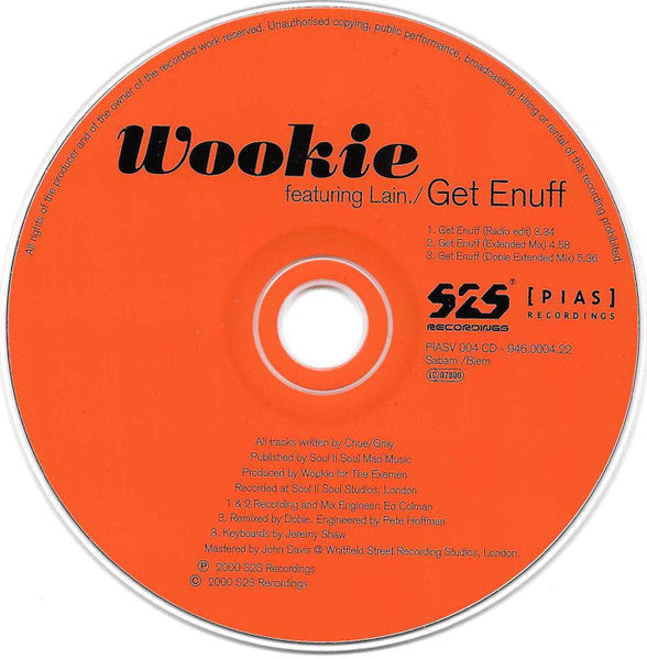 Wookie Featuring Lain : Get Enuff (CD, Maxi)
