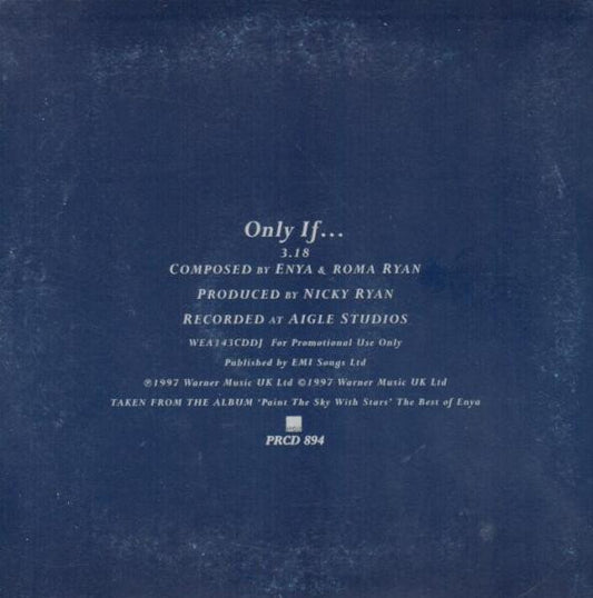 Enya : Only If... (CD, Single, Promo)