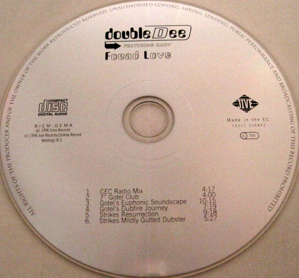 Double Dee Featuring Dany : Found Love (CD, Maxi)