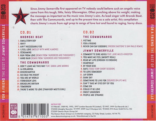 Bronski Beat / The Communards & Jimmy Somerville : For A Friend (The Best Of Bronski Beat / The Communards & Jimmy Somerville) (2xCD, Comp)
