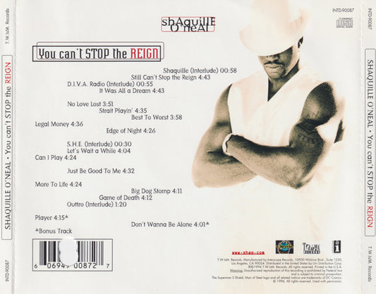 Shaquille O'Neal : You Can't Stop The Reign (CD, Album, Promo)