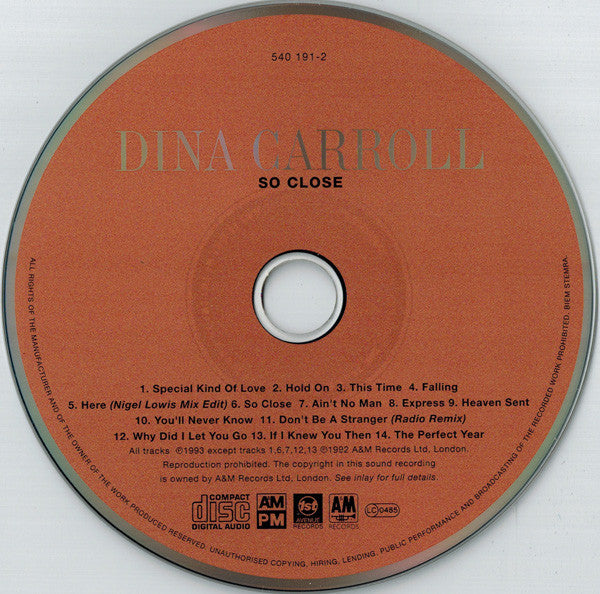Dina Carroll : So Close (CD, Album)