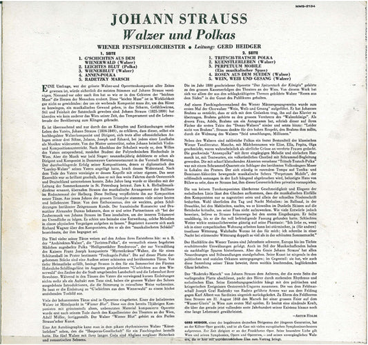 Johann Strauss Jr. / Wiener Festspielorchester, Gerd Heidger : Walzer Und Polkas (LP, Album, Mono, AH )