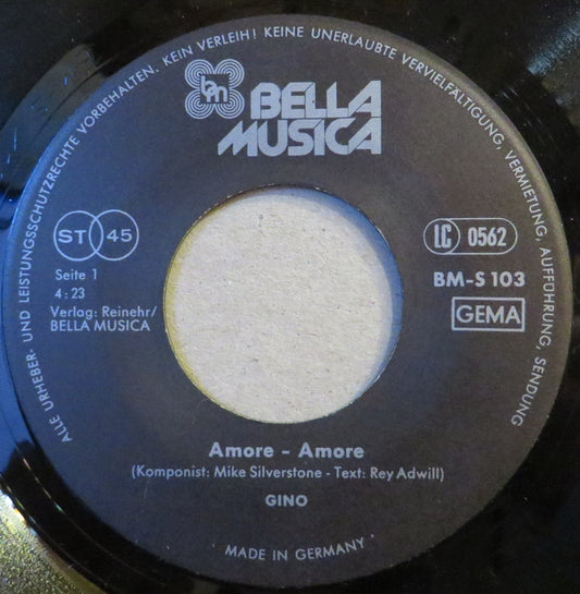 Gino Scandale : Bella Italia / Amore, Amore.... (7", Single)