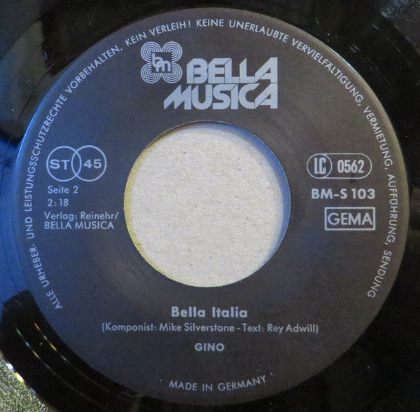 Gino Scandale : Bella Italia / Amore, Amore.... (7", Single)