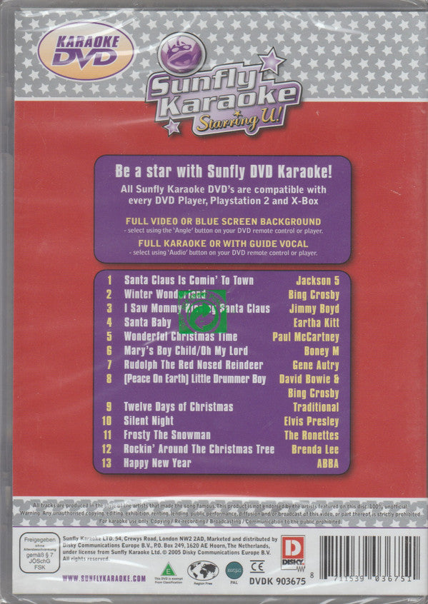 Unknown Artist : Sunfly Karaoke Christmas 2 Hits In The Style Of... Jackson 5, Elvis Presley, Bing Crosby, Paul McCartney (DVD, PAL, Reg)