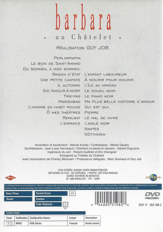 Barbara (5) : Au Châtelet (DVD-V, RM, Enr)