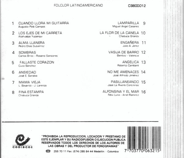 Alfredo Rolando Ortiz : Folclor Latinoamericano (CD, Album)