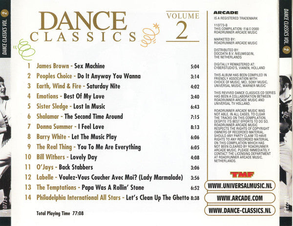 Various : Dance Classics Volume 2 (CD, Comp)