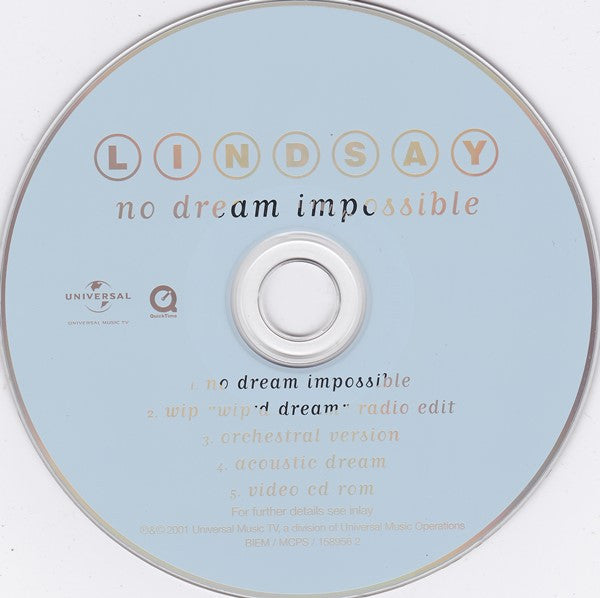Lindsay Dracass : No Dream Impossible (CD, Single, Enh)