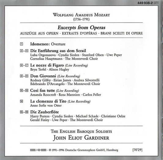 Wolfgang Amadeus Mozart, John Eliot Gardiner : Operas (CD, Comp)