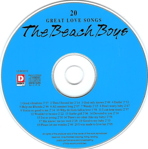 The Beach Boys : 20 Great Love Songs (CD, Comp)