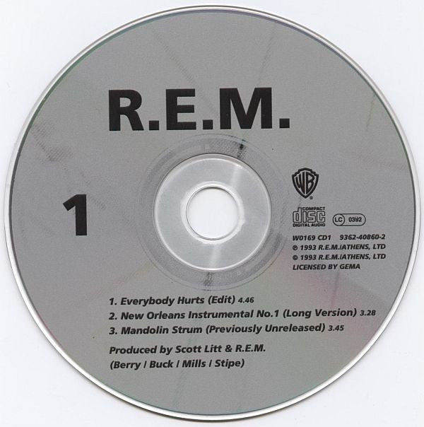 R.E.M. : Everybody Hurts (CD, Single, CD1)