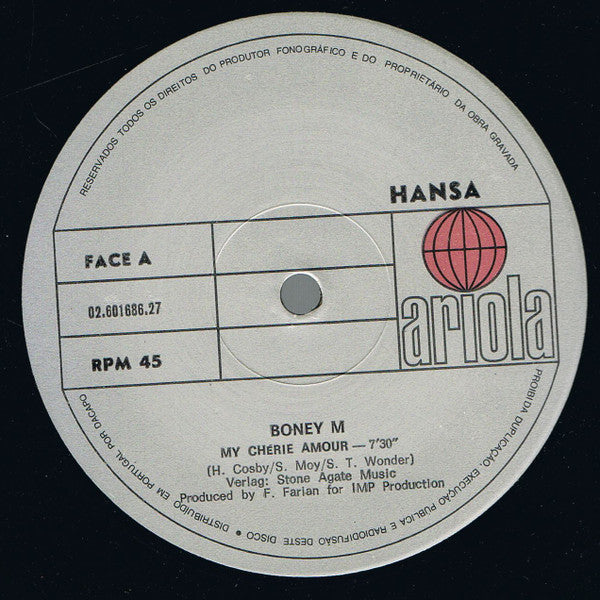 Boney M. : My Chérie Amour (U.S. Club-Mix - Special Extended) (12")