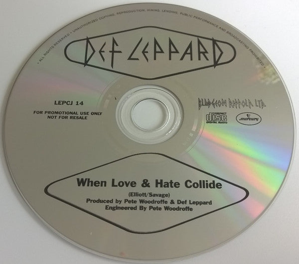 Def Leppard : When Love & Hate Collide (CD, Single, Promo)