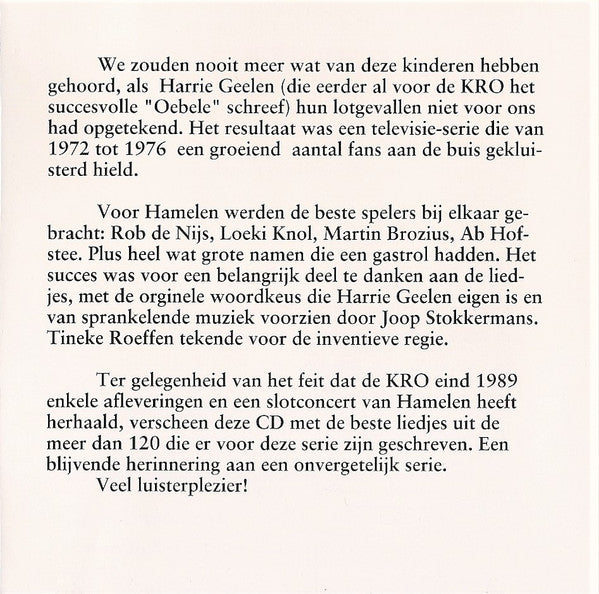 Hamelen : De Beste Liedjes Uit "Kunt U Mij De Weg Naar Hamelen Vertellen, Meneer?" (CD, Comp, RE)